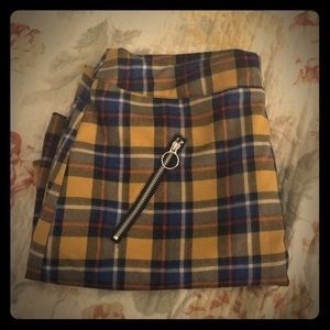 Plaid yellow and blue skirt